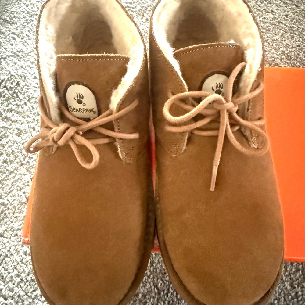 BearPaw Tan Suede Ankle Boots